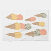 Sweet Ice Cream Cones Pastel Pattern Theedoek (Horizontaal)