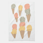 Sweet Ice Cream Cones Pastel Pattern Theedoek (Verticaal)