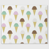 Sweet Ice Cream Cones Treat Party Cadeaupapier (Vlak)