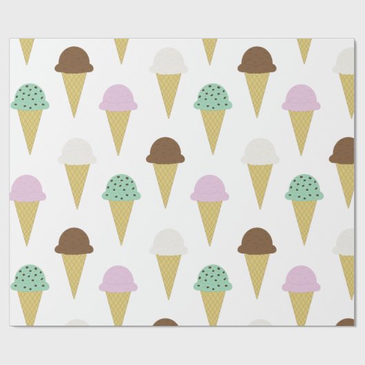 Sweet Ice Cream Cones Treat Party Cadeaupapier (Vlak)