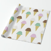 Sweet Ice Cream Cones Treat Party Cadeaupapier (Uitgerold)