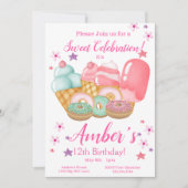 Sweet Ice Cream, Donut Birthday, elke leeftijd Kaart (Voorkant)