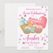 Sweet Ice Cream, Donut Birthday, elke leeftijd Kaart (Voorkant / Achterkant)