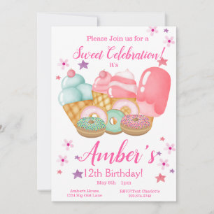 Sweet Ice Cream, Donut Birthday, elke leeftijd Kaart