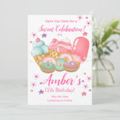 Sweet Ice Cream, Donut Birthday, elke leeftijd Save The Date (Staand voorkant)
