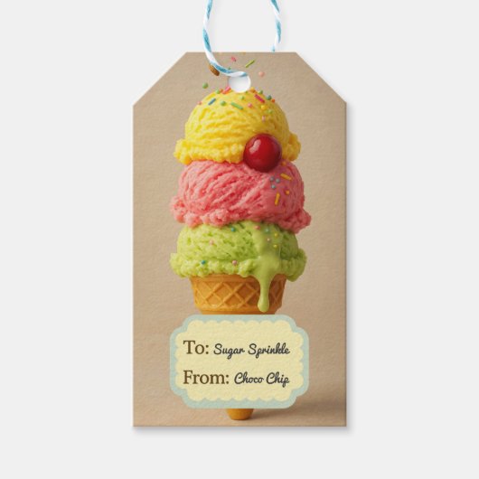 Sweet Ice Cream Gift Labels - Party Favoriet Label Cadeaulabel (Voorkant)
