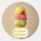 Sweet Ice Cream Gift Sticker – met aan/van label (Voorkant)