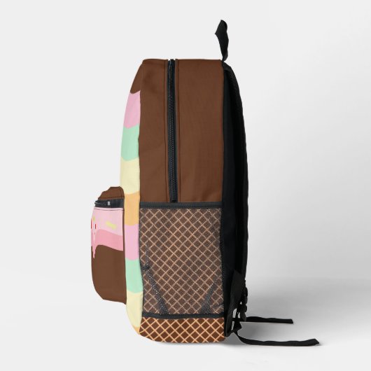 Sweet Ice Cream Kleur Aangepaste naam Gedrukte Rug Bedrukte Rugzak (Rechts)