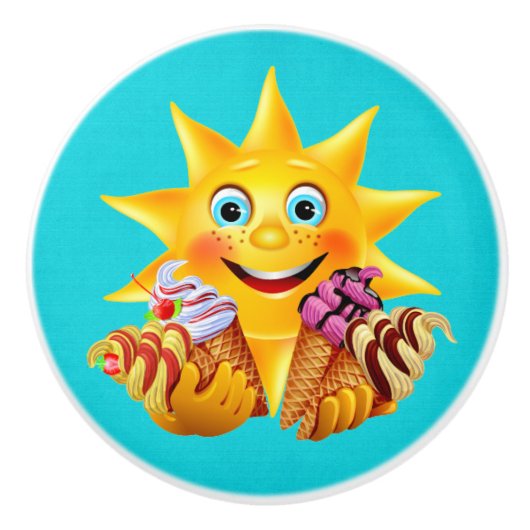 Sweet Ice Cream Lade trekt Keramische Knop (Voorkant)