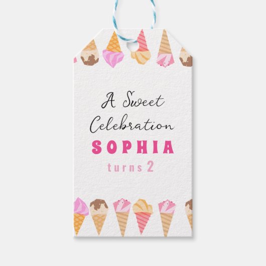 Sweet Ice Cream Party Cadeaulabel (Voorkant)