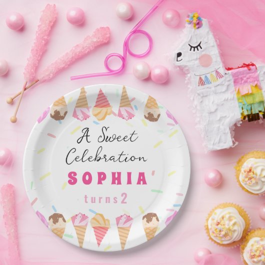 Sweet Ice Cream Party Papieren Bordje (Feest)