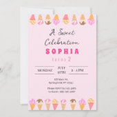 Sweet Ice Cream Party Uitnodiging (Voorkant)