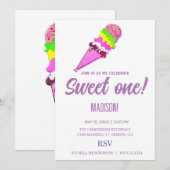 Sweet ICE CREAM-regenboogkleuren Kaart (Voorkant / Achterkant)