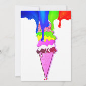 Sweet ICE CREAM regenboogkleuren, Uitnodiging (Achterkant)