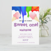 Sweet ICE CREAM regenboogkleuren, Uitnodiging (Staand voorkant)