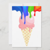 Sweet ICE CREAM regenboogkleuren, Uitnodiging (Achterkant)