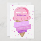 Sweet Ice Cream Roze Paarse Verjaardag Kaart (Voorkant)
