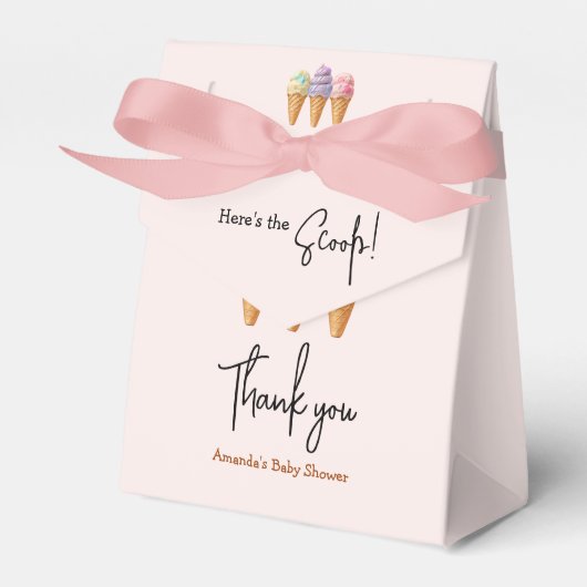 Sweet Ice Cream Summer Here Scoop Baby shower Bedankdoosjes (Voorkant Zijde)