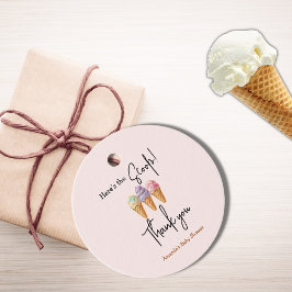 Sweet Ice Cream Summer Here Scoop Baby shower Bedankjes Labels