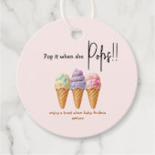 Sweet Ice Cream Summer Here Scoop Baby shower Bedankjes Labels (Voorkant)
