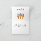 Sweet Ice Cream Summer Here Scoop Baby shower Bedankkaart (Binnen)