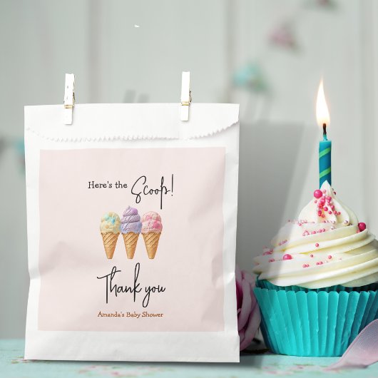 Sweet Ice Cream Summer Here Scoop Baby shower Bedankzakje