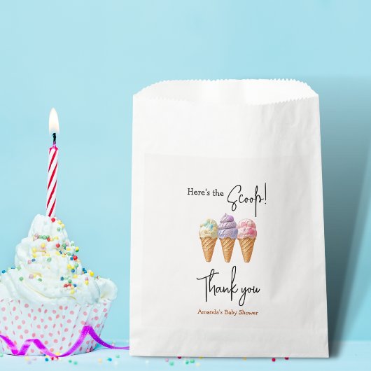 Sweet Ice Cream Summer Here Scoop Baby shower Bedankzakje