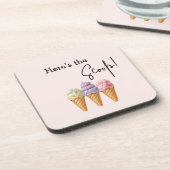 Sweet Ice Cream Summer Here Scoop Baby shower Bier Onderzetter (Linkerzijde)