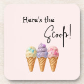 Sweet Ice Cream Summer Here Scoop Baby shower Bier Onderzetter (Voorkant)