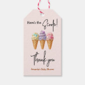 Sweet Ice Cream Summer Here Scoop Baby shower Cadeaulabel (Voorkant)