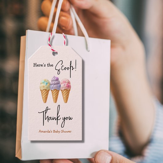 Sweet Ice Cream Summer Here Scoop Baby shower Cadeaulabel