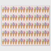 Sweet Ice Cream Summer Here Scoop Baby shower Cadeaupapier (Vlak)