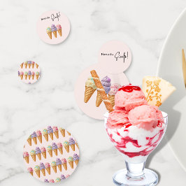 Sweet Ice Cream Summer Here Scoop Baby shower Confetti
