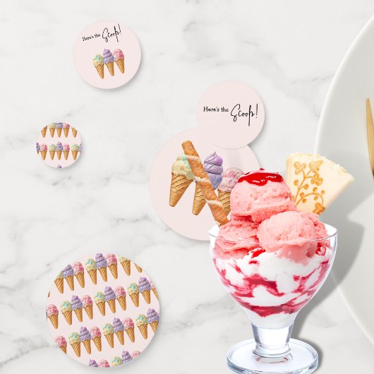 Sweet Ice Cream Summer Here Scoop Baby shower Confetti