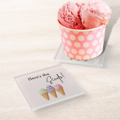 Sweet Ice Cream Summer Here Scoop Baby shower Glazen Onderzetter