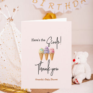 Sweet Ice Cream Summer Here Scoop Baby shower Kaart