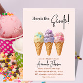 Sweet Ice Cream Summer Here Scoop Baby shower Kaart