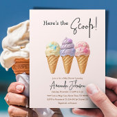 Sweet Ice Cream Summer Here Scoop Baby shower Kaart