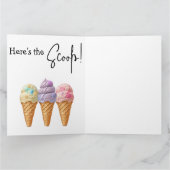 Sweet Ice Cream Summer Here Scoop Baby shower Kaart (Binnen)