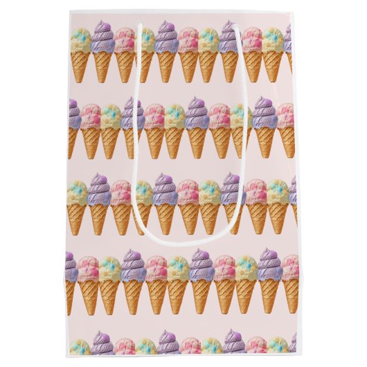 Sweet Ice Cream Summer Here Scoop Baby shower Medium Cadeauzakje (Achterkant)