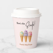 Sweet Ice Cream Summer Here Scoop Baby shower Papieren Bekers (Voorkant)