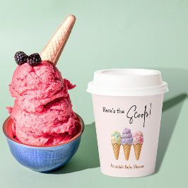Sweet Ice Cream Summer Here Scoop Baby shower Papieren Bekers