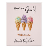 Sweet Ice Cream Summer Here Scoop Baby shower Perfect Poster (Voorkant)