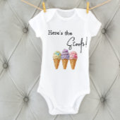 Sweet Ice Cream Summer Here Scoop Baby shower Romper