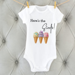Sweet Ice Cream Summer Here Scoop Baby shower Romper