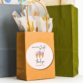 Sweet Ice Cream Summer Here Scoop Baby shower Ronde Sticker