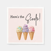 Sweet Ice Cream Summer Here Scoop Baby shower Servet (Voorkant)