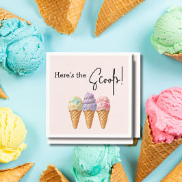 Sweet Ice Cream Summer Here Scoop Baby shower Servet