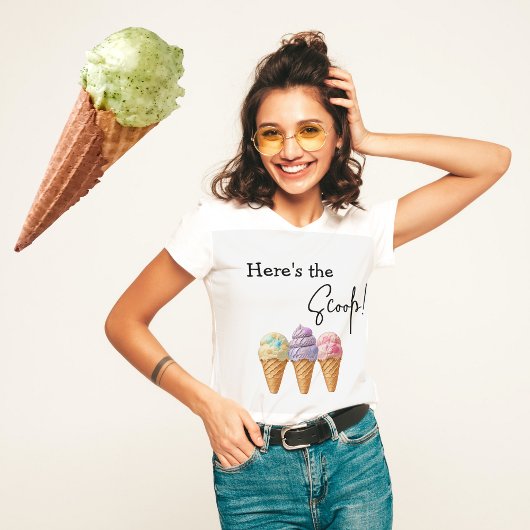 Sweet Ice Cream Summer Here Scoop Baby shower T-shirt
