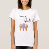 Sweet Ice Cream Summer Here Scoop Baby shower T-shirt (Voorkant)